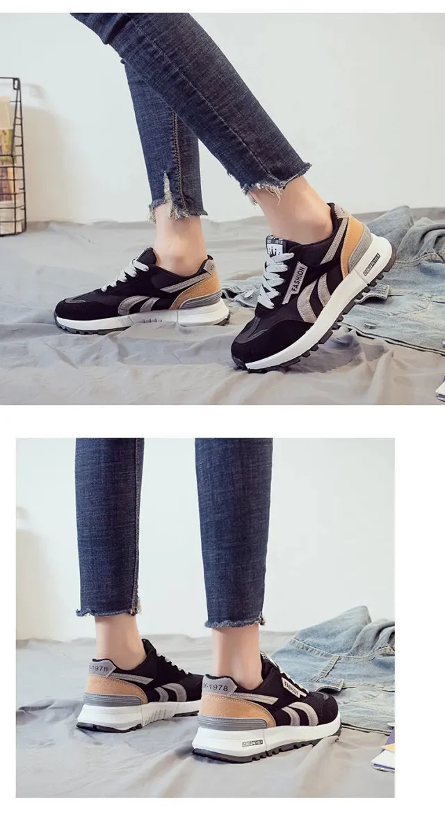 2025 K-Style Unisex Chunky White Sneakers Detail