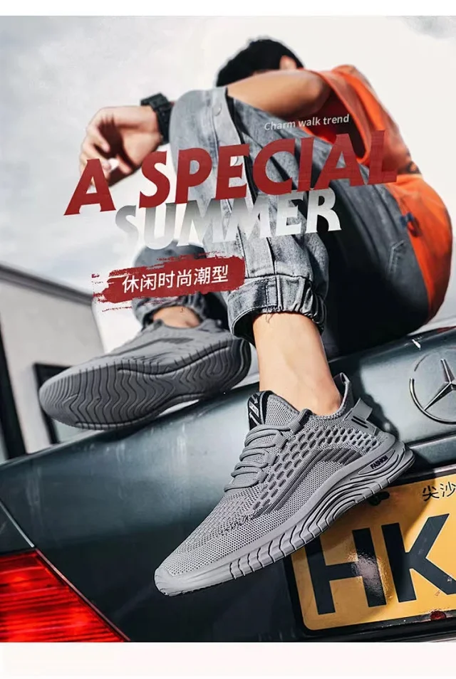 Men's New Flyknit Mesh Running Shoes Detail
