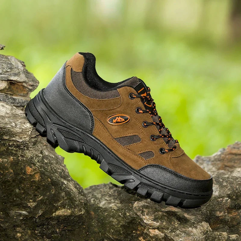 Men's Leather Water-Resistant Hiking Boots Lace-Up