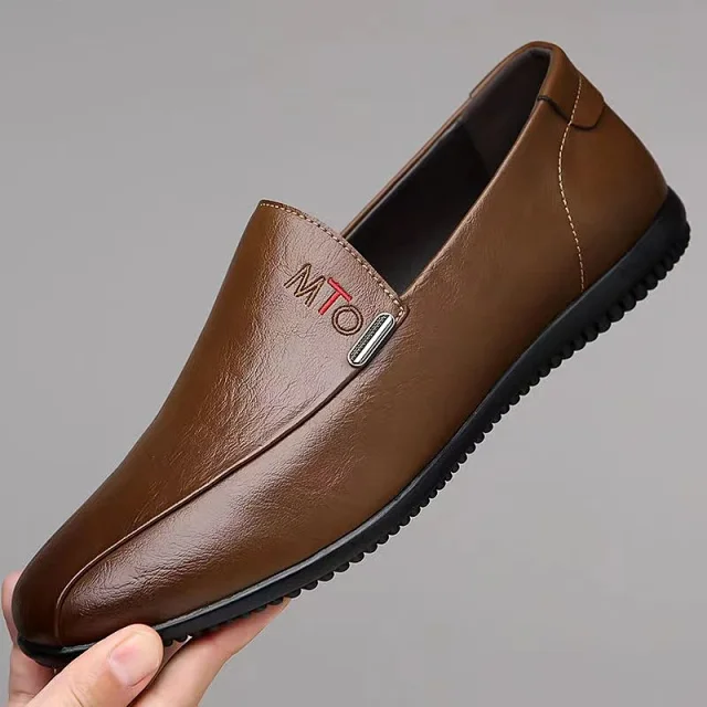 Men's Casual Leather Slip-On Driving Shoes Detail
