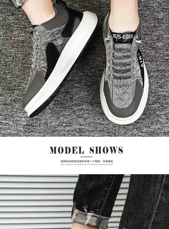 Men's Platform Lift White Sneakers Detail