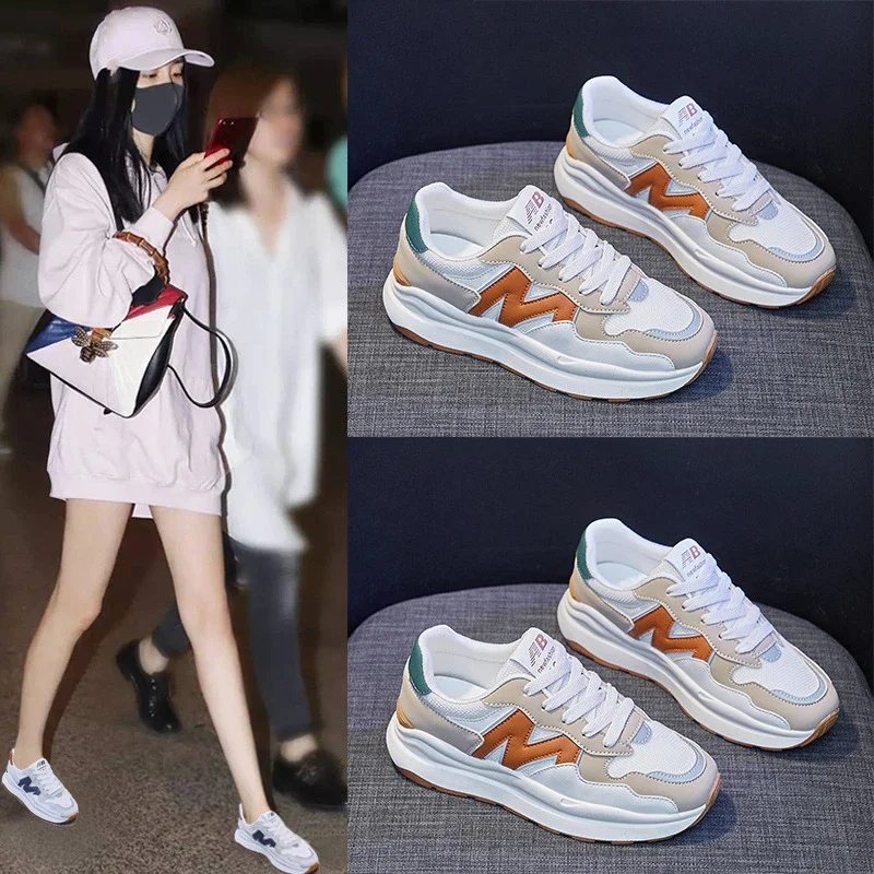 Women's Platform Sneakers: Korean Style White Casual Summer