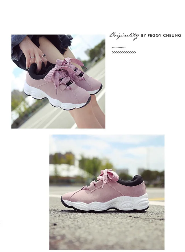 Women's Korean Chunky Lace-Up Sneakers 2025 Detail
