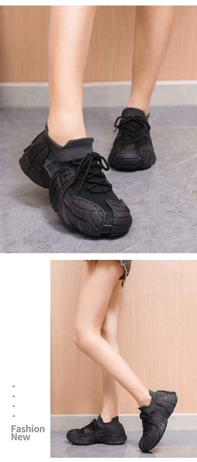 Women's 2025 Yeezy Flyknit Chunky Sneakers Detail