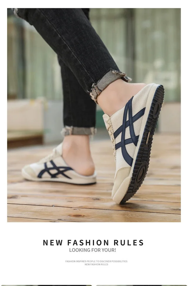 Unisex Retro Breathable White Sneakers Detail