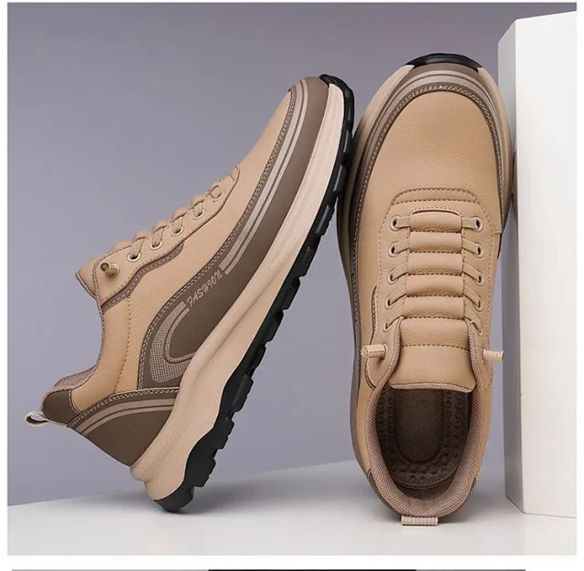 Men's Slip-On Leather Fashion Sneakers Detail