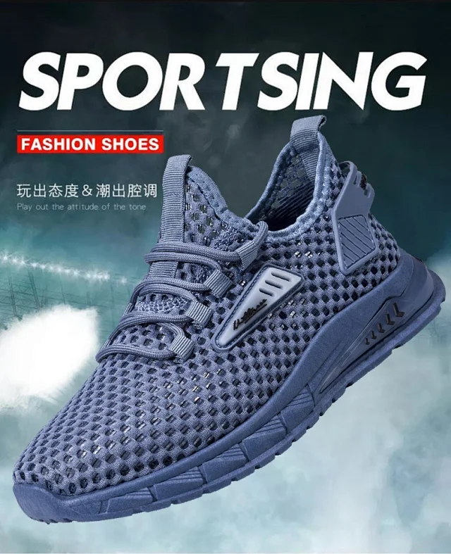 2025 Men's Breathable Mesh Casual Sneakers - Extra Wide Fit Detail