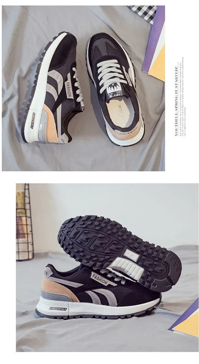 2025 K-Style Unisex Chunky White Sneakers Detail