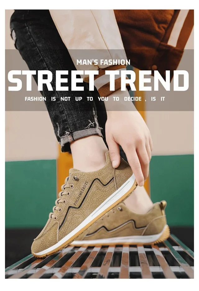 Men's 2025 PU Slip-On Comfort Air Trendy Sneakers Detail