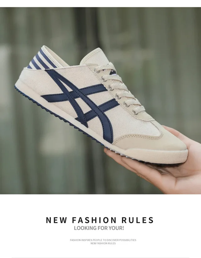 Unisex Retro Breathable White Sneakers Detail