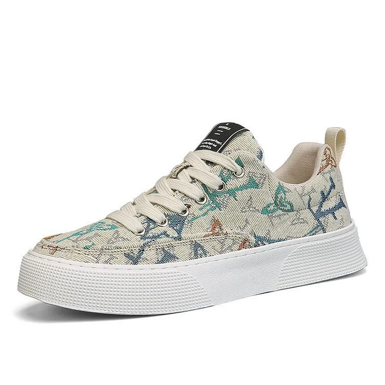 Men's Printed Canvas Low-Top Casual