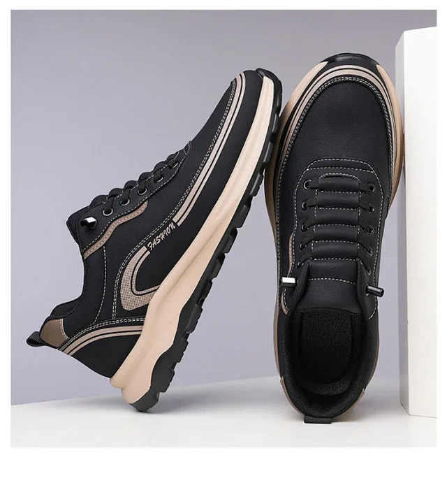 Men's Slip-On Leather Fashion Sneakers Detail