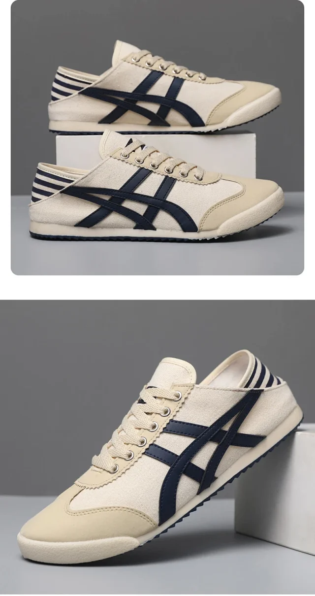 Unisex Retro Breathable White Sneakers Detail