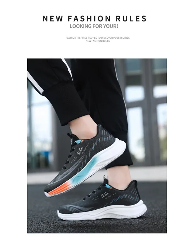 Men's Airy Mesh Platform Running Sneakers Spring 2025 Detail