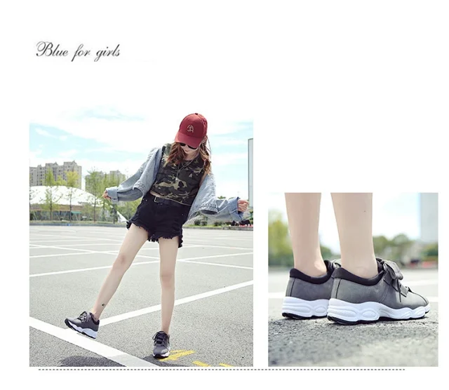 Women's Korean Chunky Lace-Up Sneakers 2025 Detail