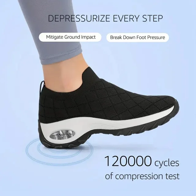Women's Airsoled Slip-On Knit Sock Sneakers Detail