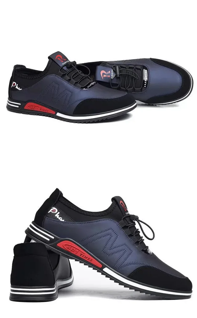 2025 Men's Casual Leather Shoes - Korean Style Breathable Detail