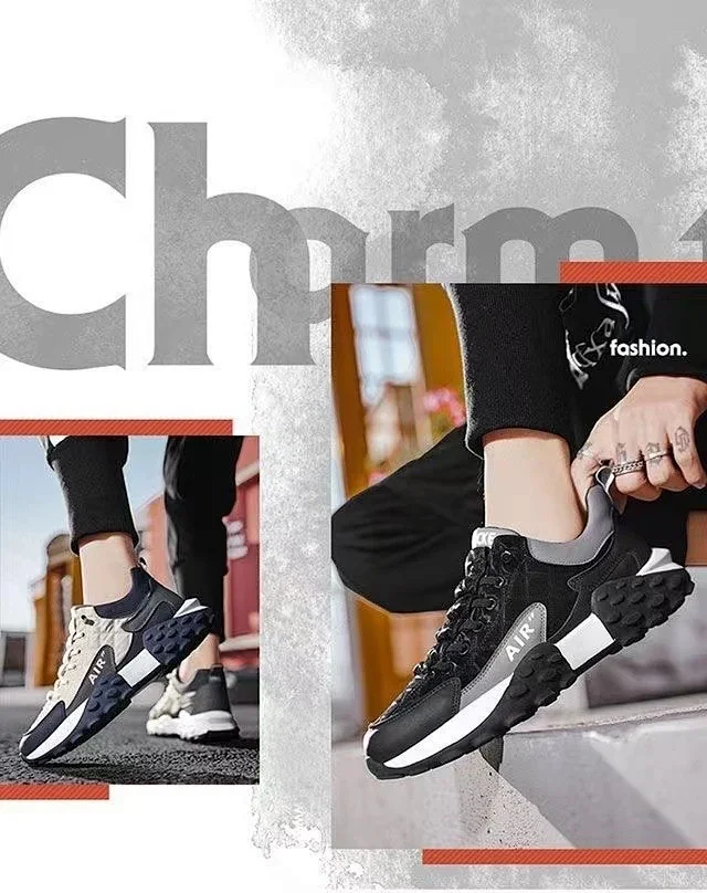 Men's Chunky Low-Top Running Sneakers Detail