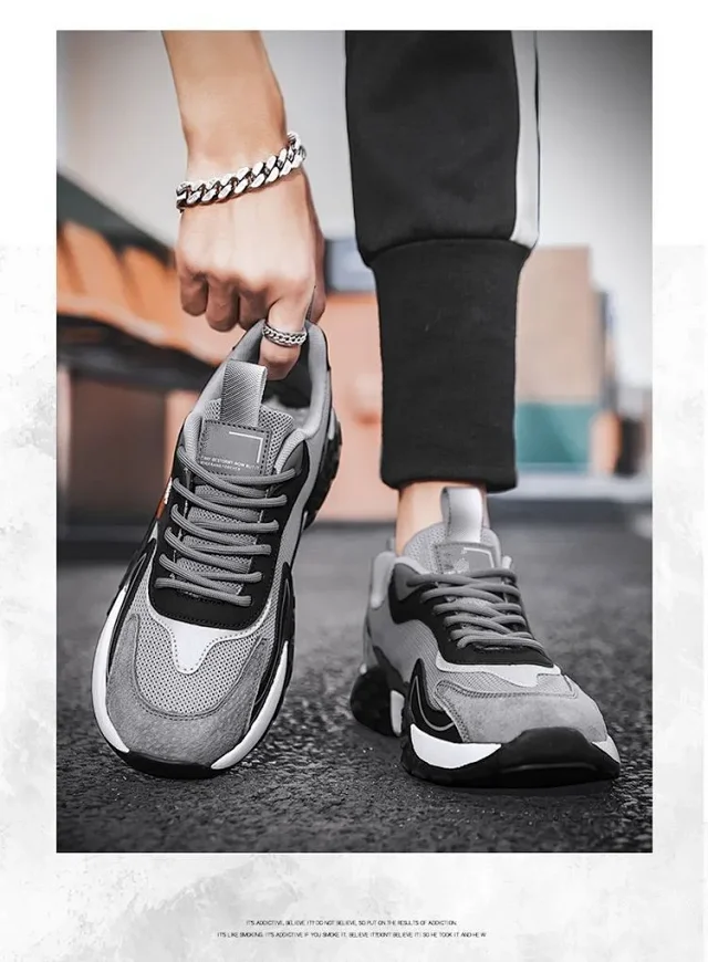 Men's Autumn 2025 Mesh Running Shoes Soft Sole Low-Cut Detail