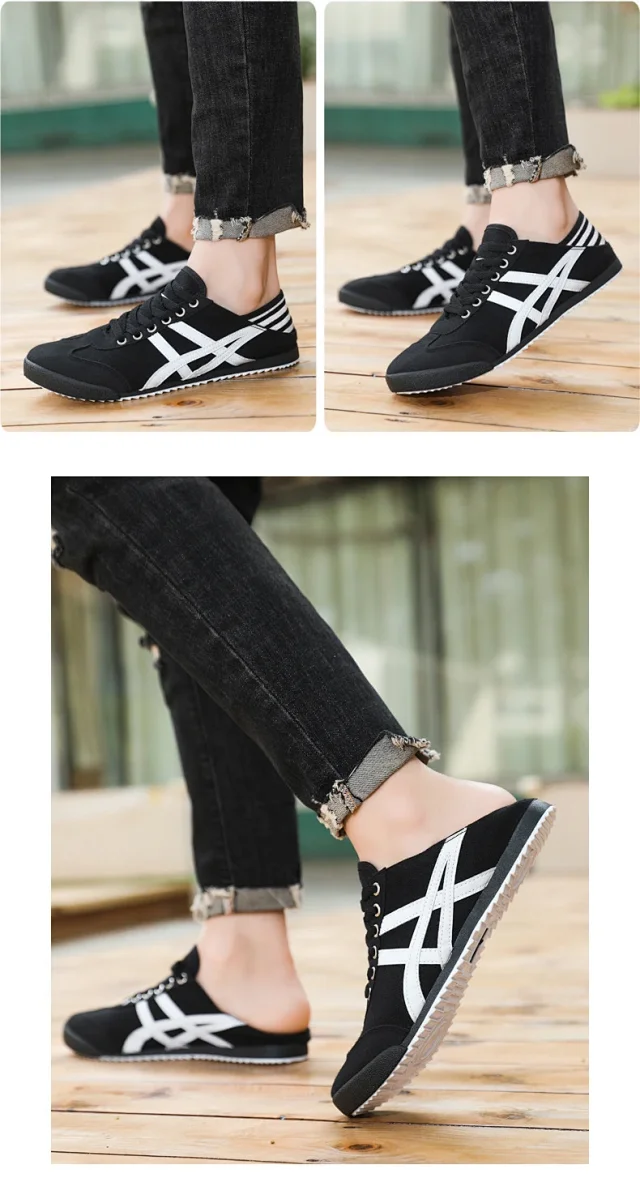 Unisex Retro Breathable White Sneakers Detail