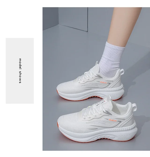 Women's Korean Style Breathable Flyknit Casual Running Sneakers Detail