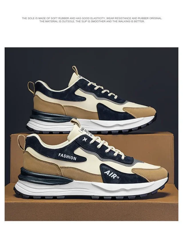 Spring 2025 Leather Safety Dad Sneakers Men's Detail