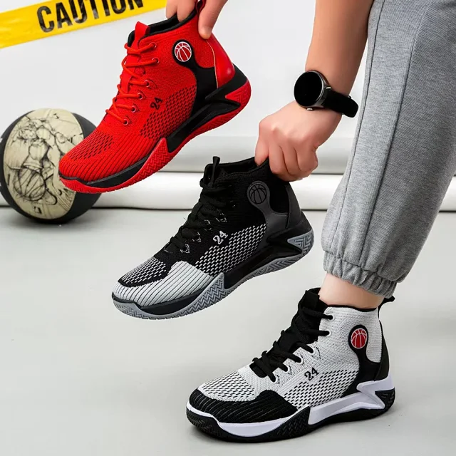 Breathable Knit Boys Basketball Shoes Detail