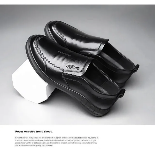 Men's PU Leather Smart-Casual British Shoes Detail