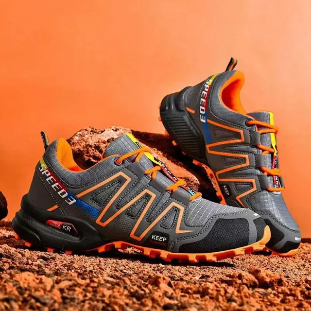 Men's Trail Running Trekking Hiking Fashion Breathable Grip Shoes Detail