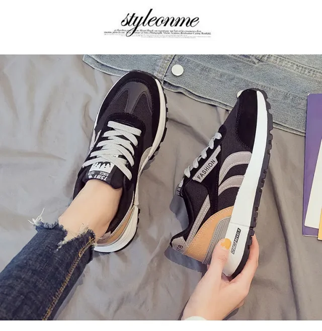 2025 K-Style Unisex Chunky White Sneakers Detail