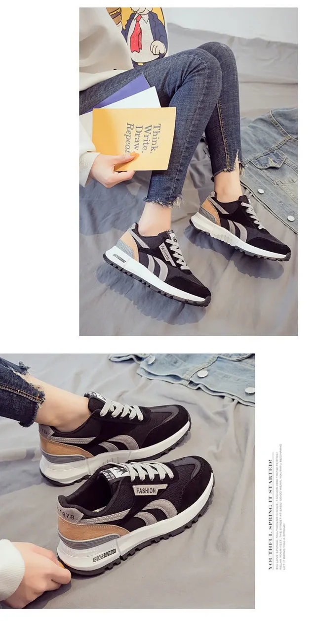 2025 K-Style Unisex Chunky White Sneakers Detail