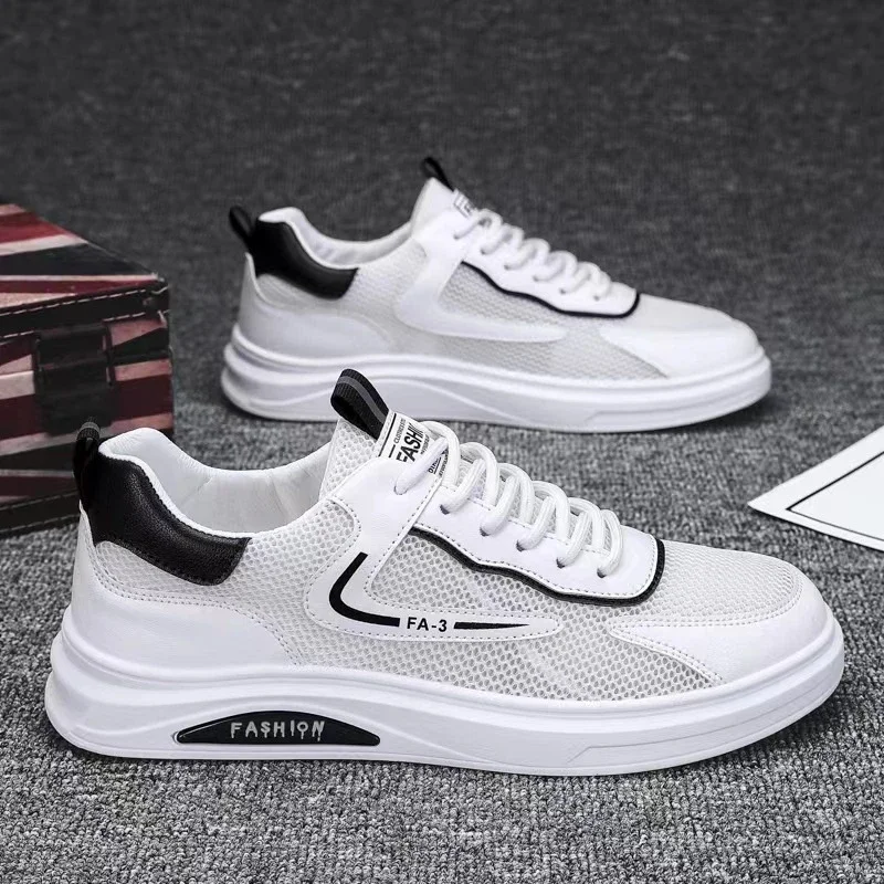 Men's Breathable Mesh White Sneakers 2025