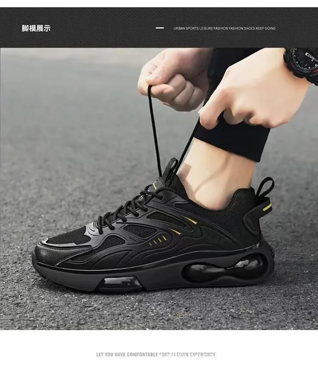 Men's Breathable Mesh Platform Running Shoes Detail