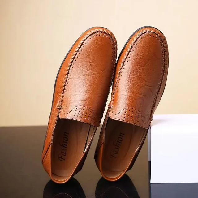 Men's Leather Slip-On Driving Shoes Detail