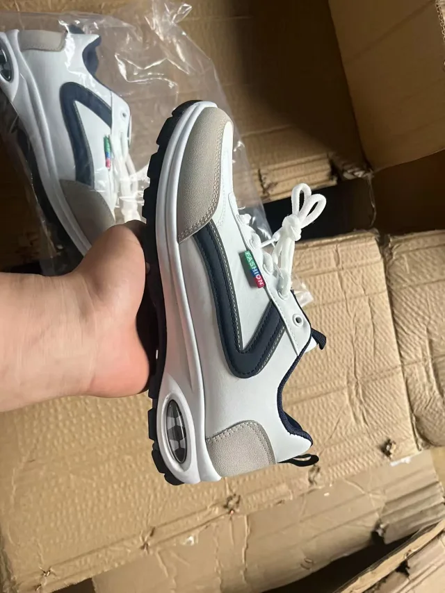 Leather Two-Tone Unisex Trainers 2025 Big Size Detail