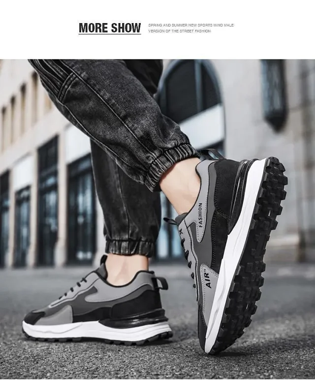 Spring 2025 Leather Safety Dad Sneakers Men's Detail