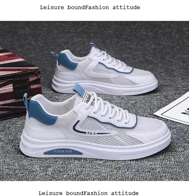 Men's Breathable Mesh White Sneakers 2025 Detail