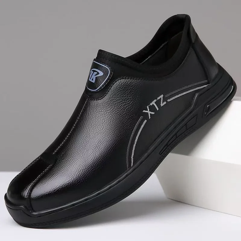 Men's Soft-Sole Leather Slip-On Driving Shoes