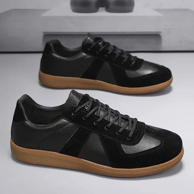 Men's Patchwork Retro German Trainer Sneakers Detail