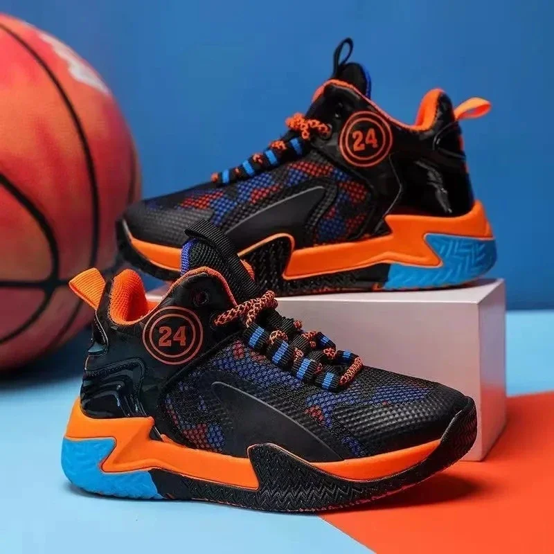 2025 Summer Boys Snap-button Basketball Running Shoes