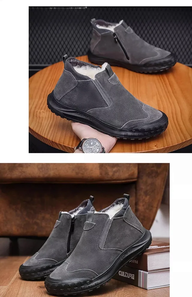 Men's Winter Lined Platform Snow Boots Detail