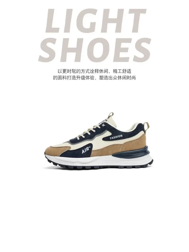 Spring 2025 Leather Safety Dad Sneakers Men's Detail