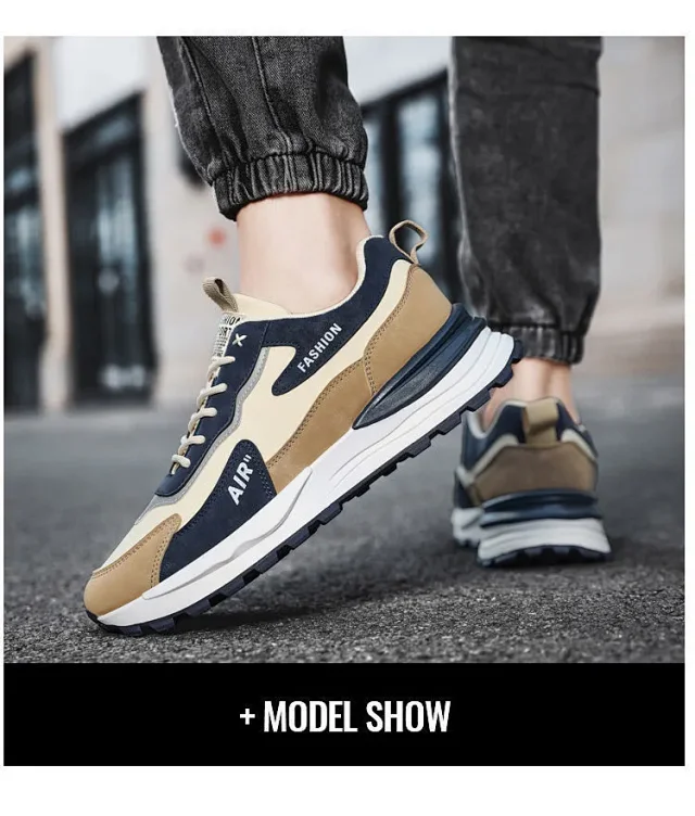Spring 2025 Leather Safety Dad Sneakers Men's Detail