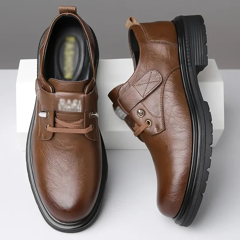 Men's Leather British Slip-On Chunky Boots