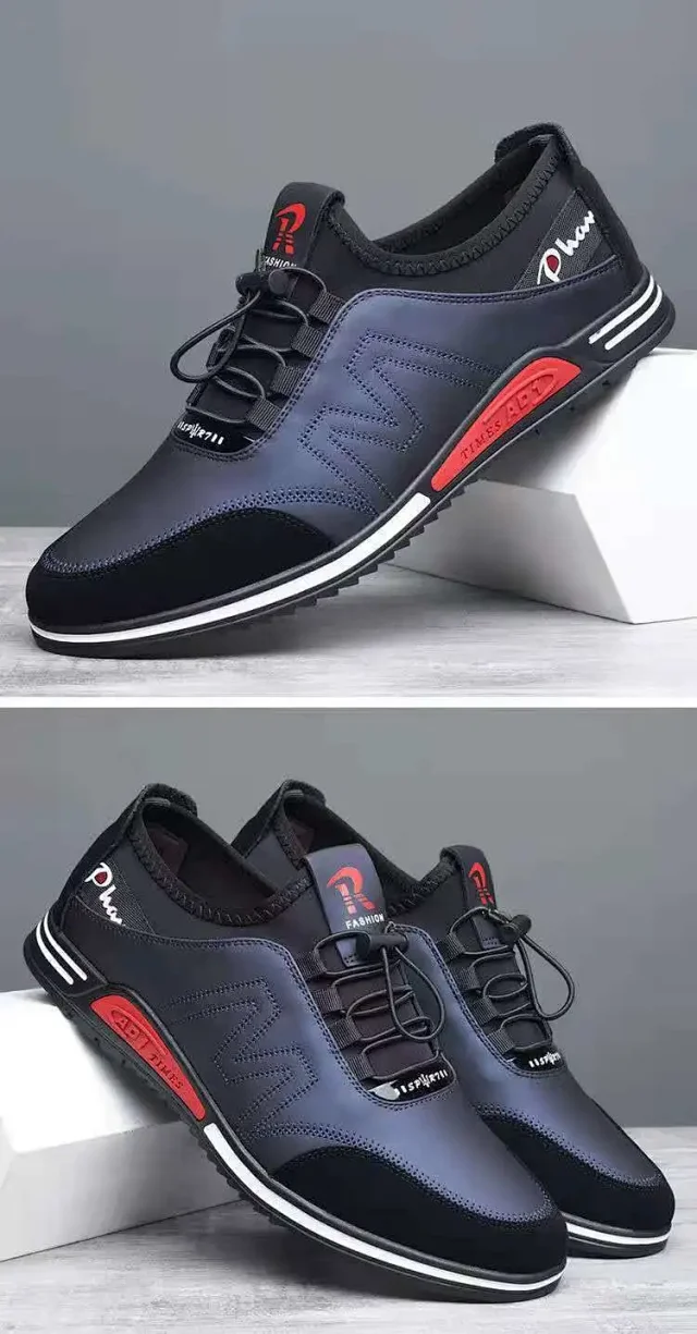 2025 Men's Casual Leather Shoes - Korean Style Breathable Detail
