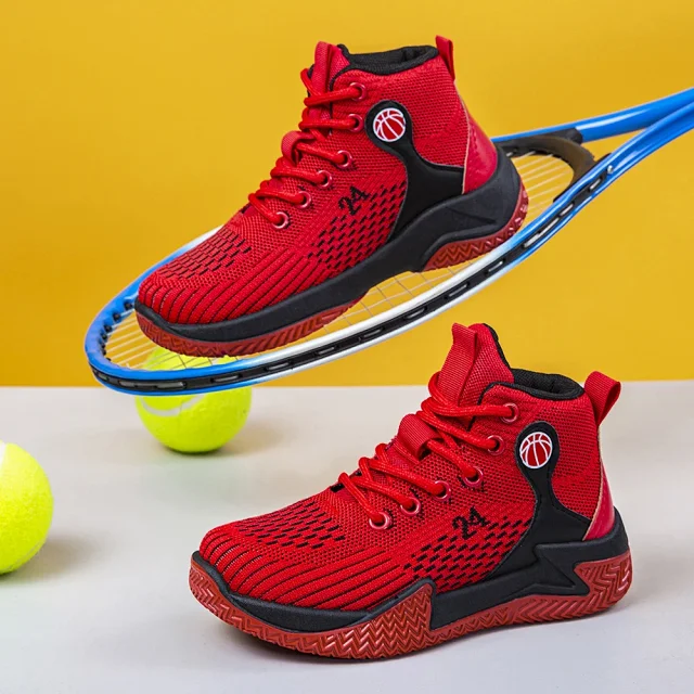 Breathable Knit Boys Basketball Shoes Detail