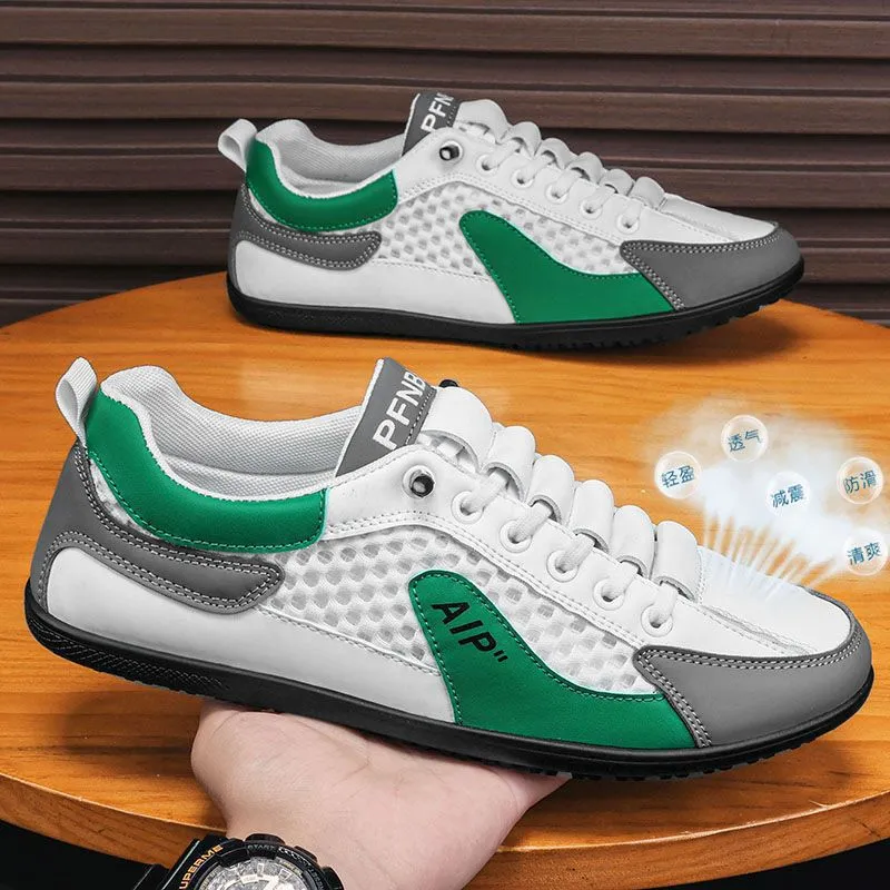 Men's Perforated Mesh Slip-On Running Shoes