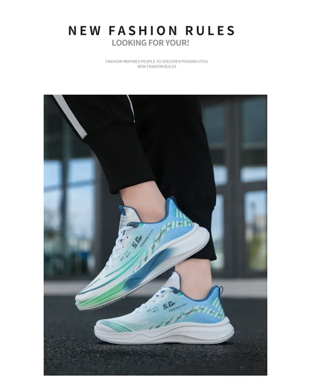 Men's Airy Mesh Platform Running Sneakers Spring 2025 Detail