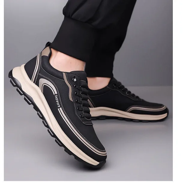 Men's Slip-On Leather Fashion Sneakers Detail