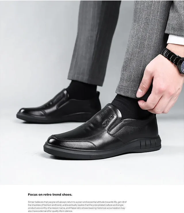 Men's PU Leather Smart-Casual British Shoes Detail